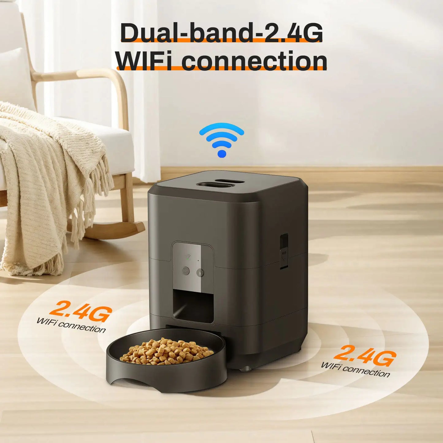 WhiskerWare Smart Automatic Cat Feeder – Programmable Pet Food Dispenser with Portion Control & Freshness Seal