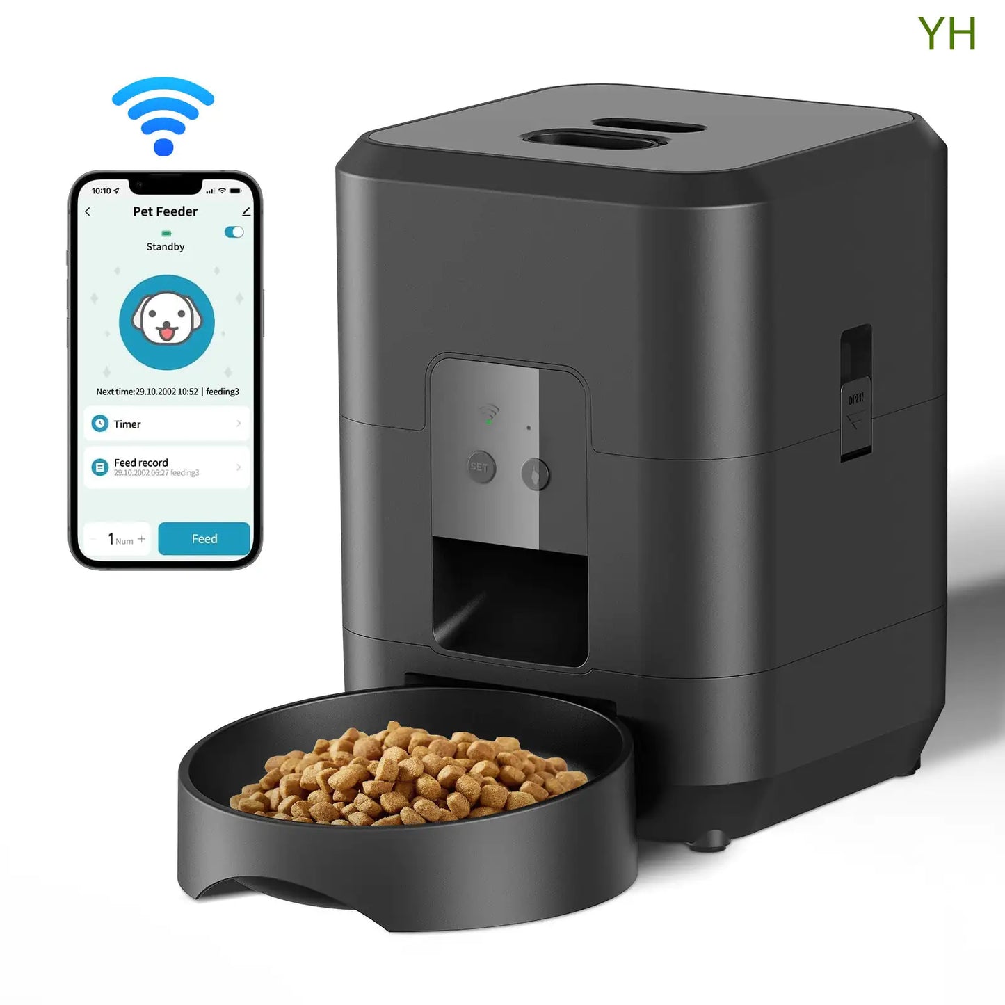 WhiskerWare Smart Automatic Cat Feeder – Programmable Pet Food Dispenser with Portion Control & Freshness Seal
