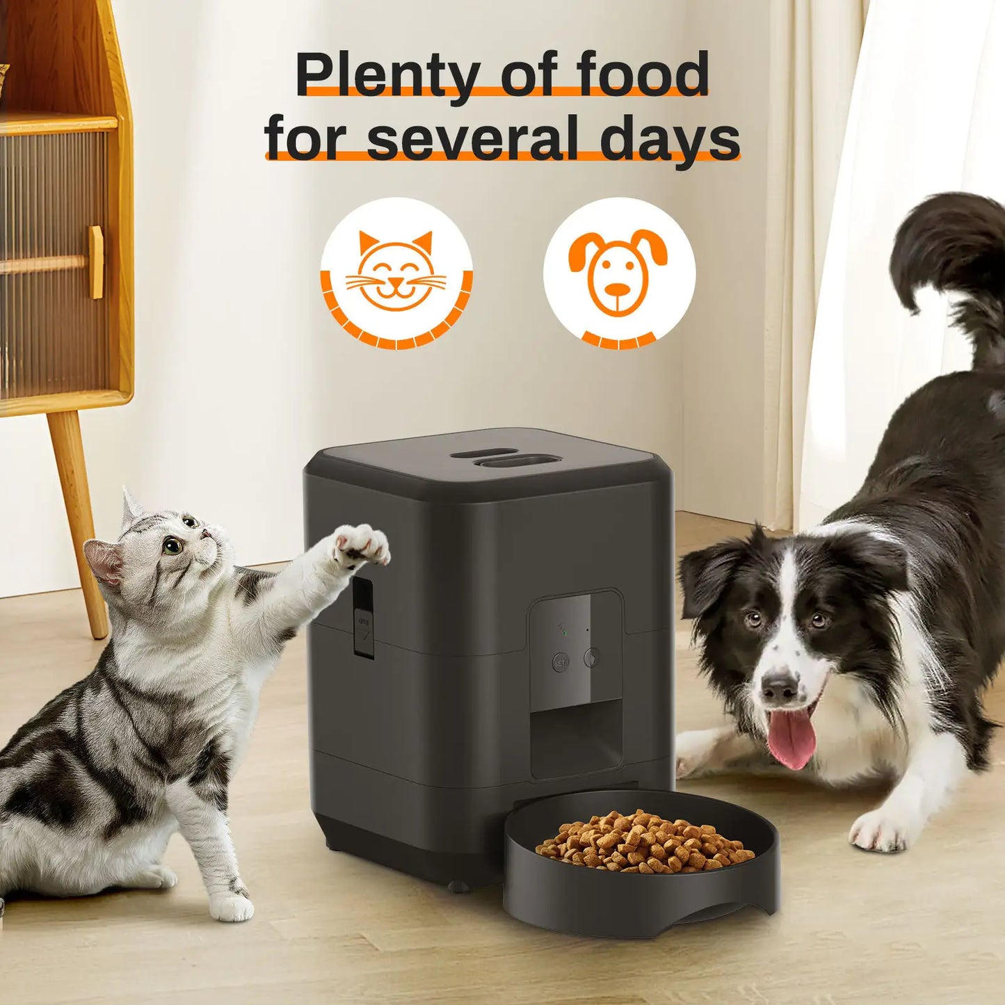 WhiskerWare Smart Automatic Cat Feeder – Programmable Pet Food Dispenser with Portion Control & Freshness Seal